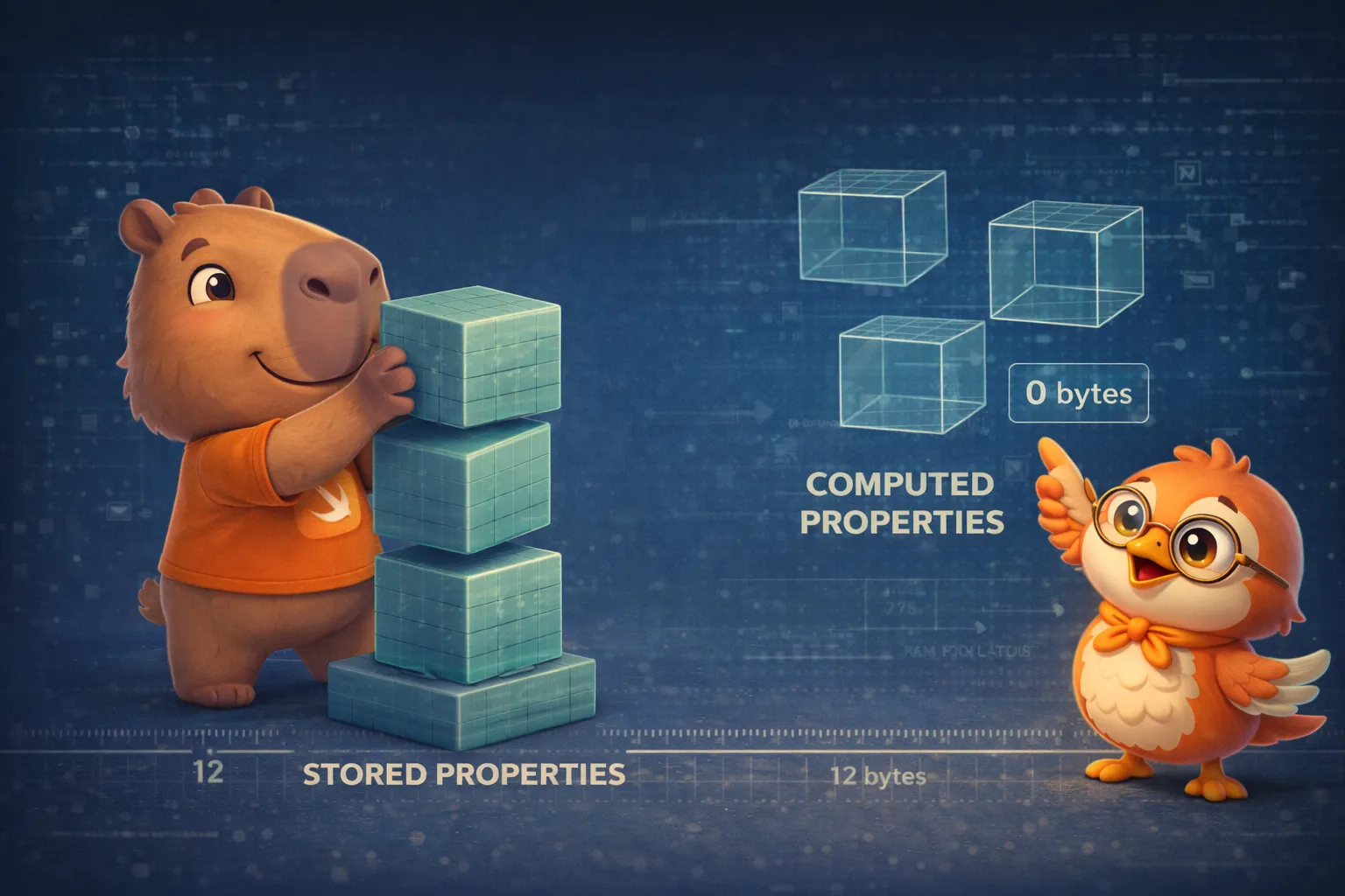 The Swift bird organizing properties inside a data structure