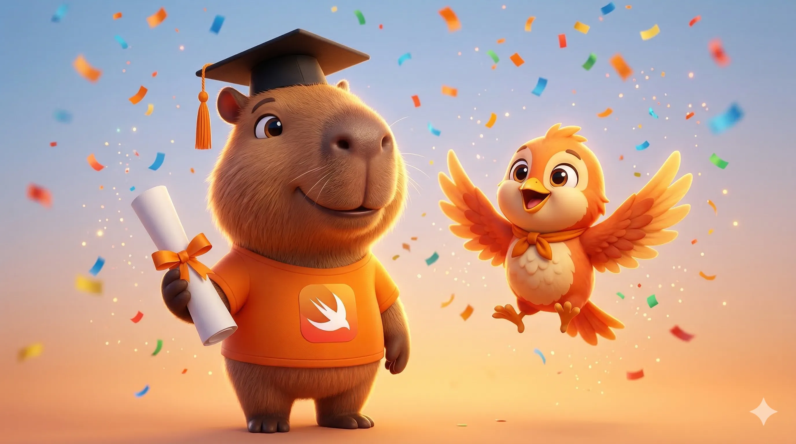 Capi graduating with Taylor cheering